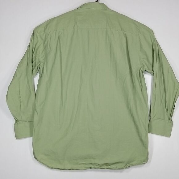 Nautica Shirt Men's 17 34/35 Button Up Regular Long Sleeve Olive Green Office - Picture 6 of 8